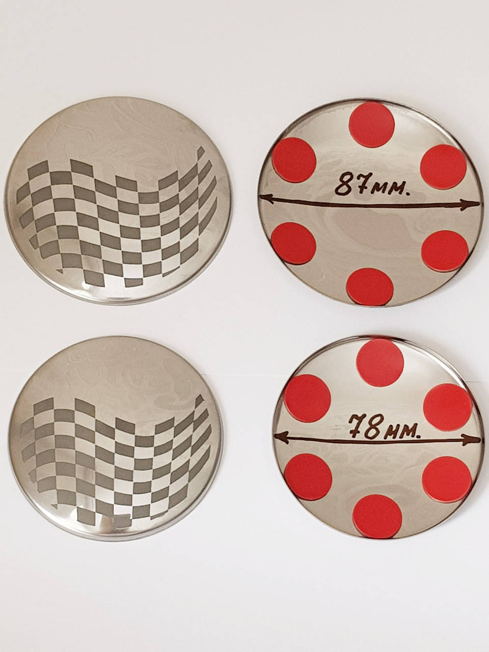 

Накладка на эмблему Skoda из нержавейки диам 87 и 78 мм.