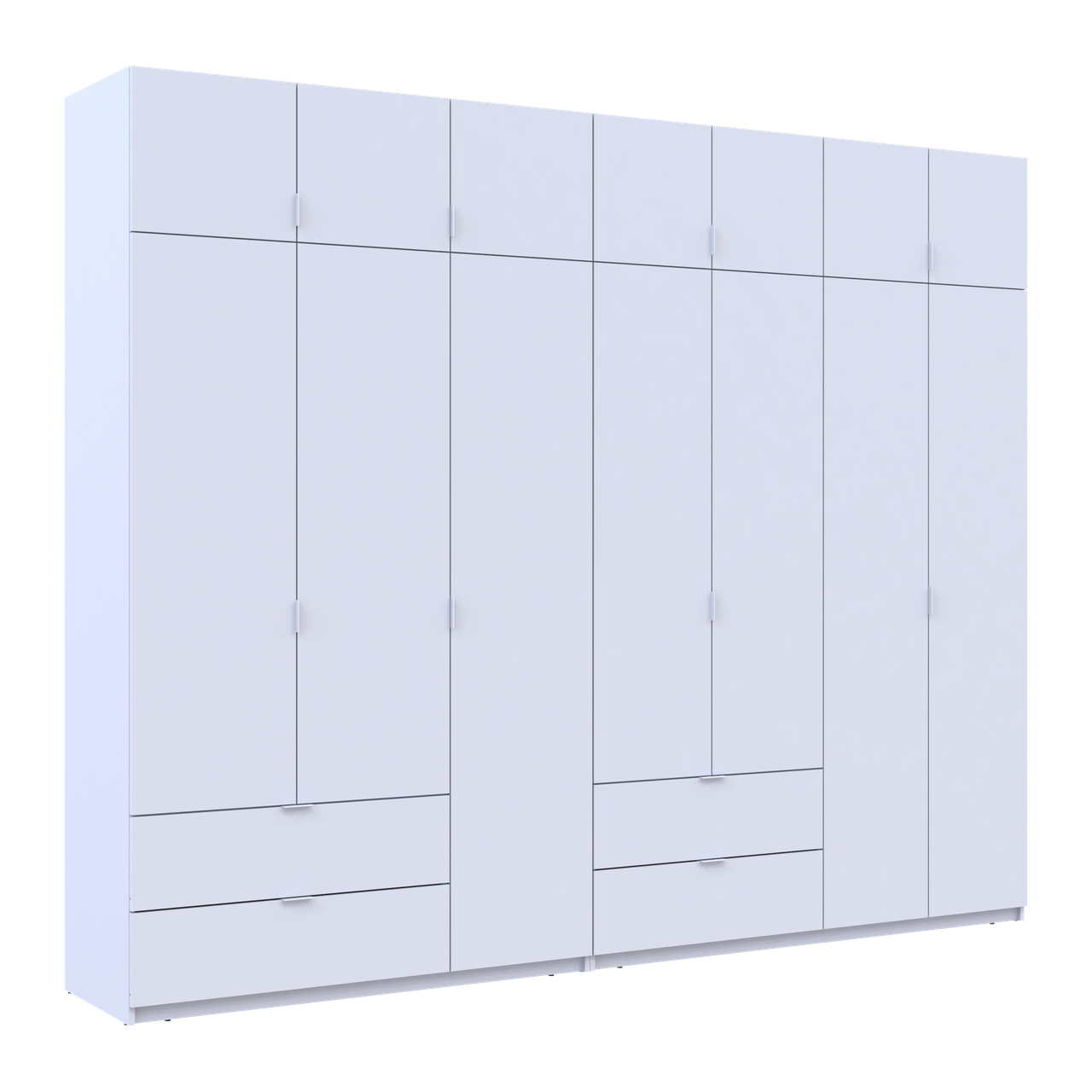 Розпашна Шафа для одягу Doros Лукас Білий 3+4 ДСП 295х50х240 (42005122) 6