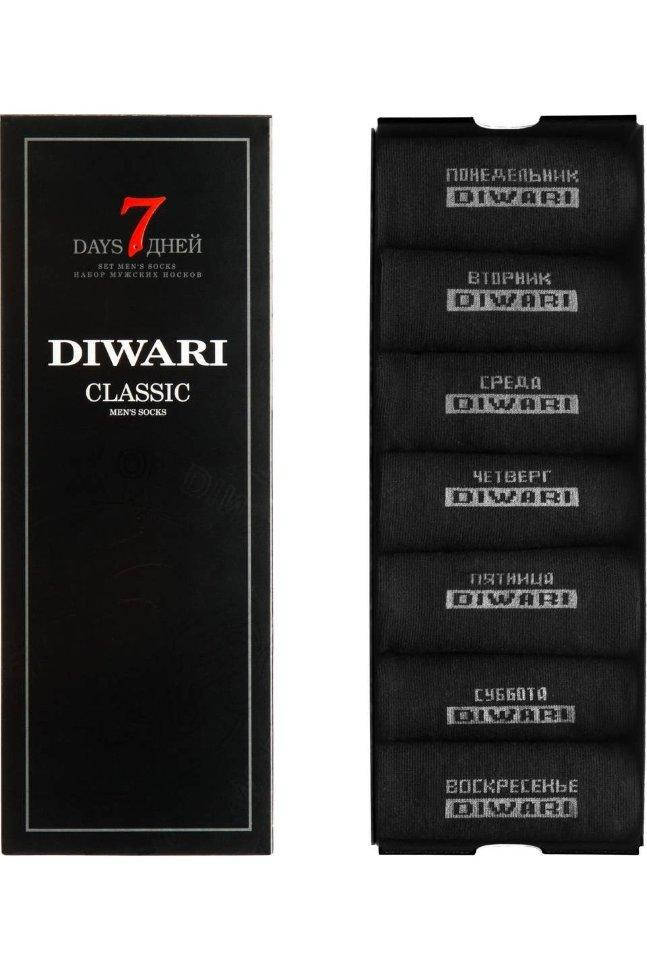 

Носки мужские DiWaRi Classic 7 дней (набор 7 пар), 27 (42-43), черный