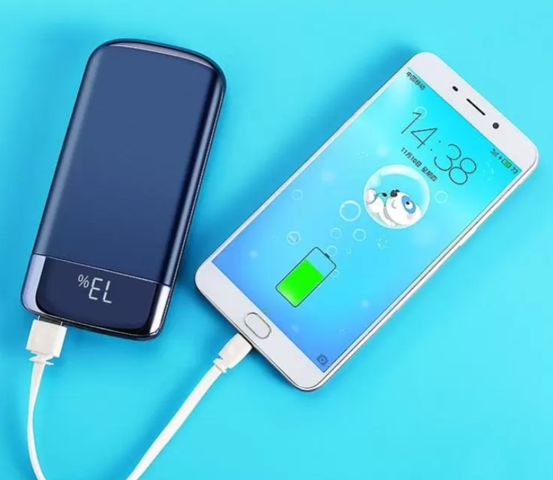 

Power Bank, павербанк 8000 мАч MY10: 2 USB, ЖК-экран, фонарик, синий, Черный