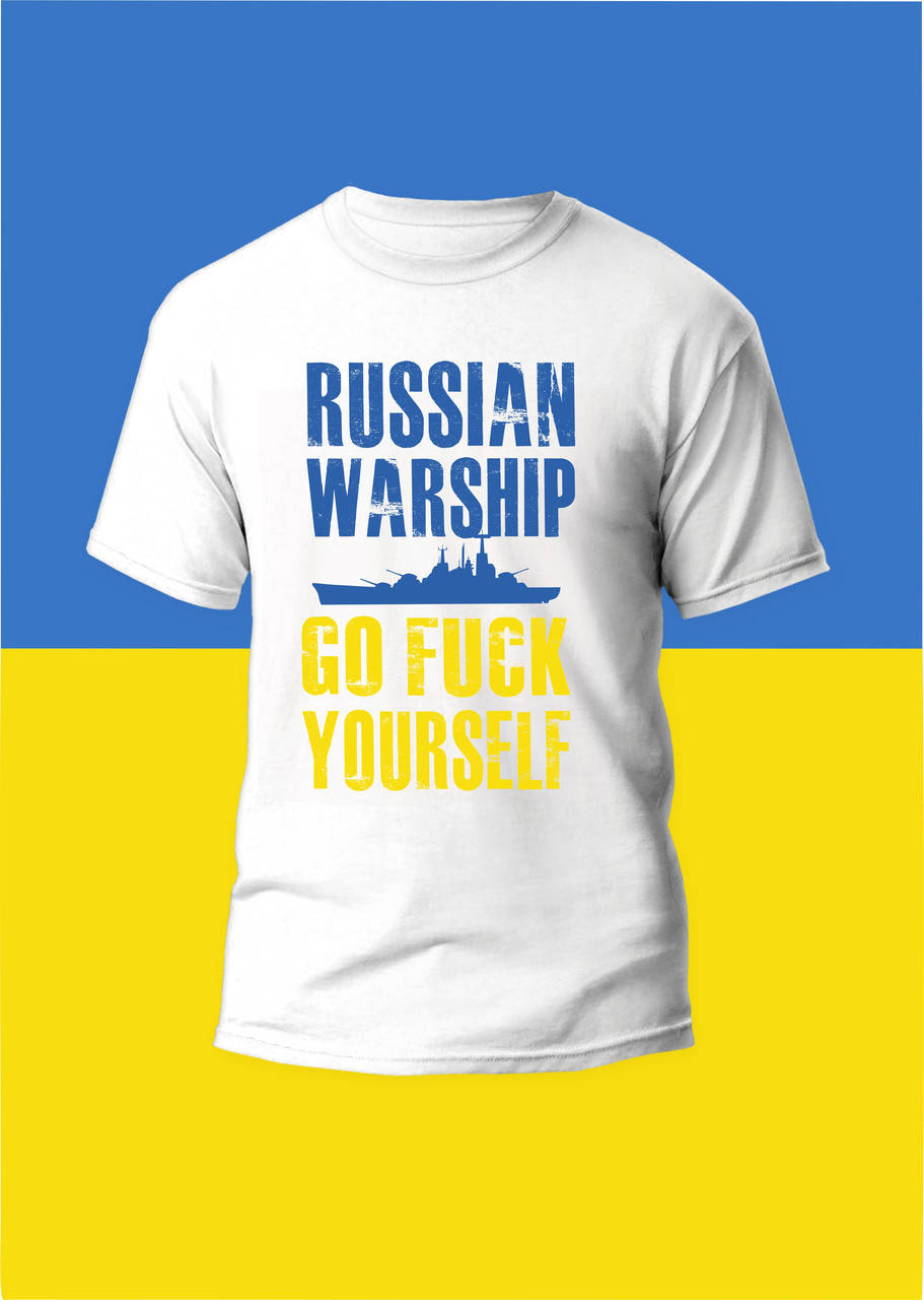 

Футболка мужская с принтом russian warship go f yourself