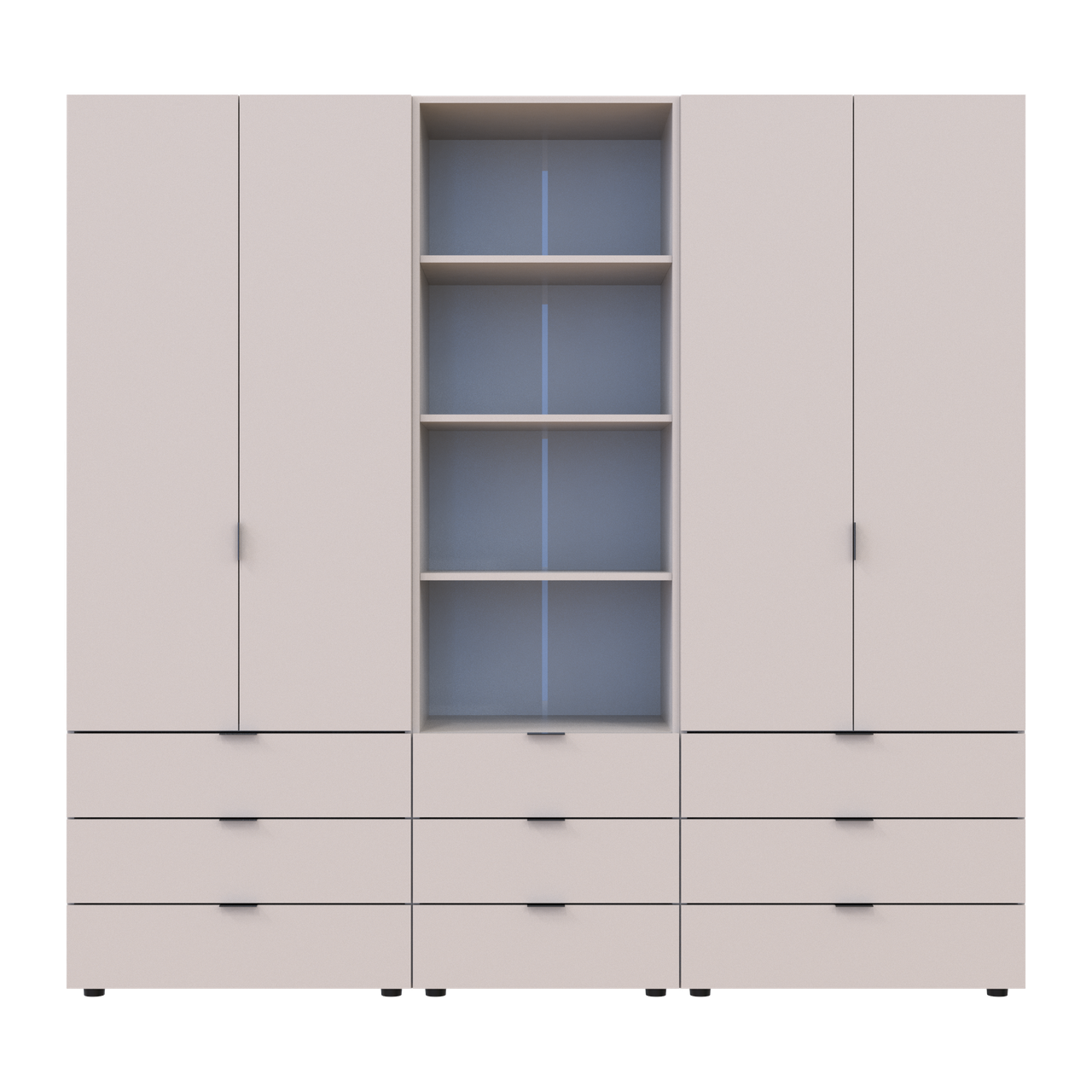 Шафа для одягу Doros Гелар Кашемір 2+2ДСП з пеналом 215х49.5х203.4 (42005177) 4