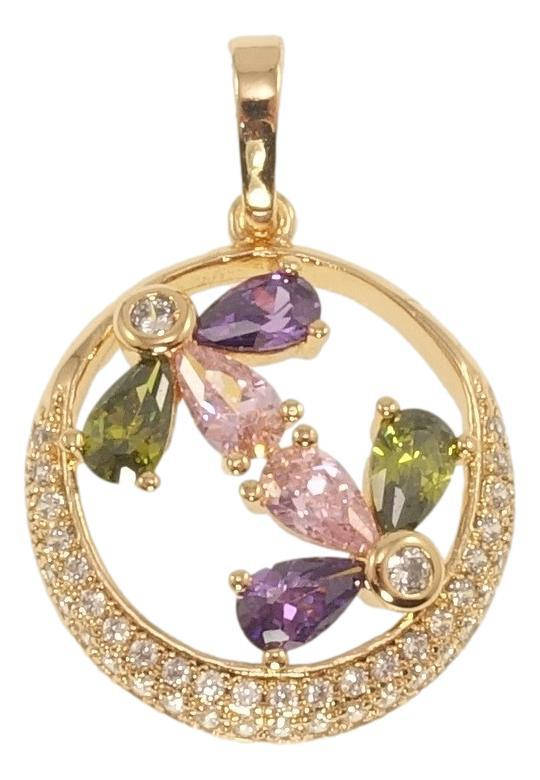 

Кулон Xuping Позолота 18K "Колечко с разноцветным цветочным узором"