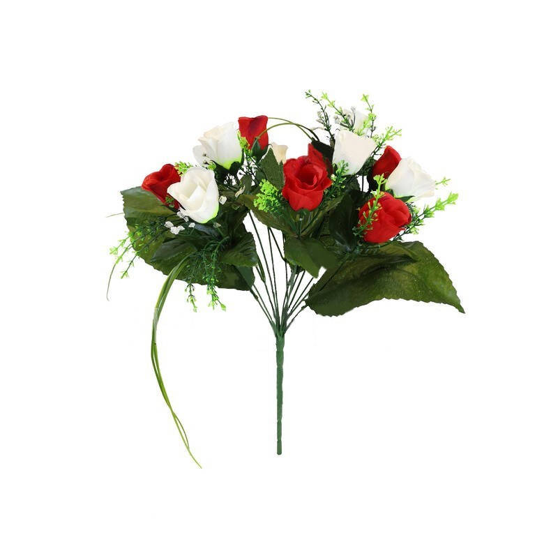 

ИСКУССТВЕННЫЕ ЦВЕТЫ, БУКЕТ РОЗ БЕЛЫЕ С КРАСНЫМ , БУКЕТ ТРАУРНЫЕ РОЗ НА КЛАДБИЩЕ, Белый