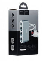 

Автомобільний розгалужувач Hoco Z13 LCD + 2USB Silver