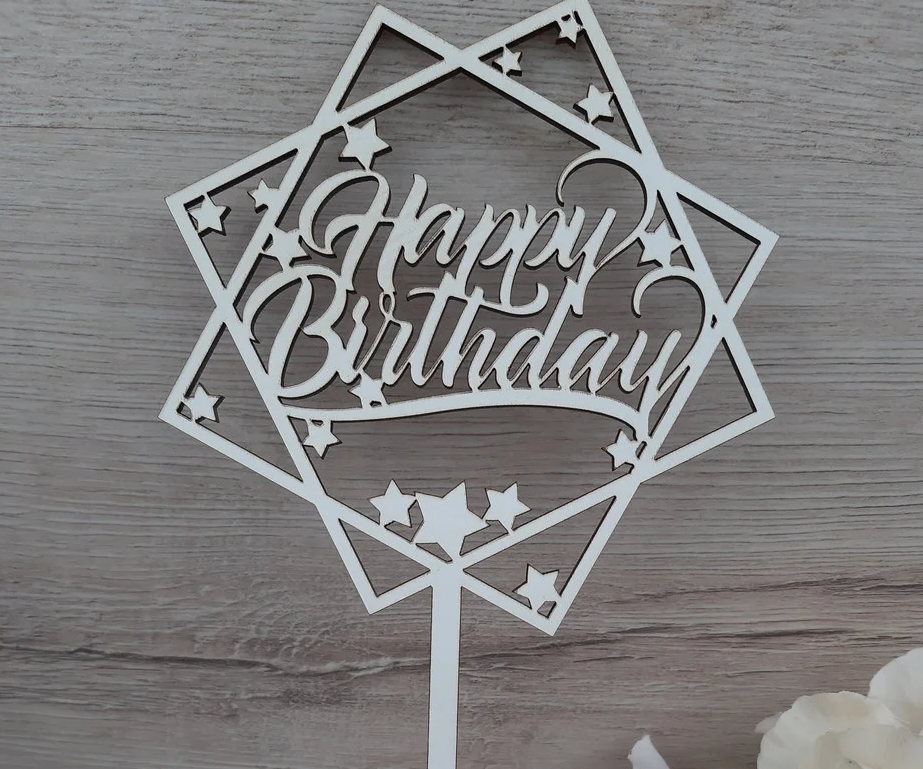

Топпер білий на ніжці (happy birthday)