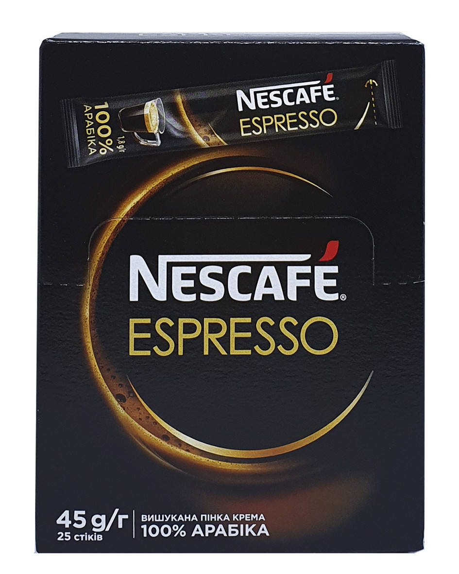 

Кава розчинна Nescafe Espresso 100% арабіка в стіках 25 х 1,8 г (497)