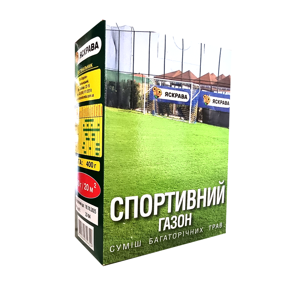 

Газонная трава Спортивная смесь 400 г Яскрава (3016), Зелёный
