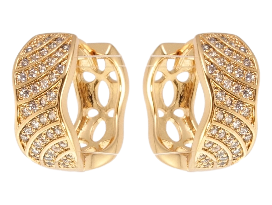 

Серьги Xuping Позолота 18K колечки "Инкрустация цирконием"