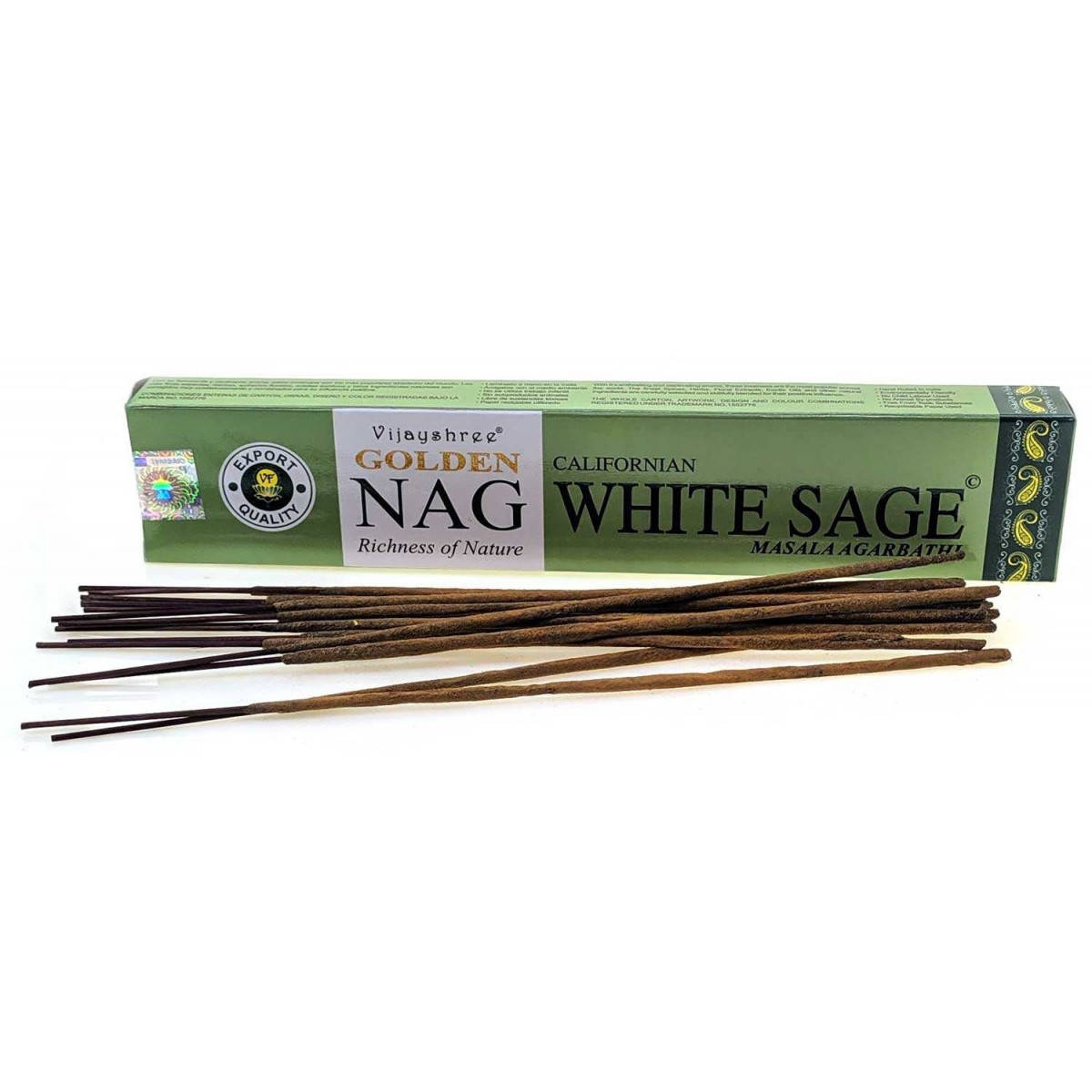 

Аромапалочки Golden Nag White Sage (Белый Шалфей)(Vijayshree)(15 гр.)масала благовоние
