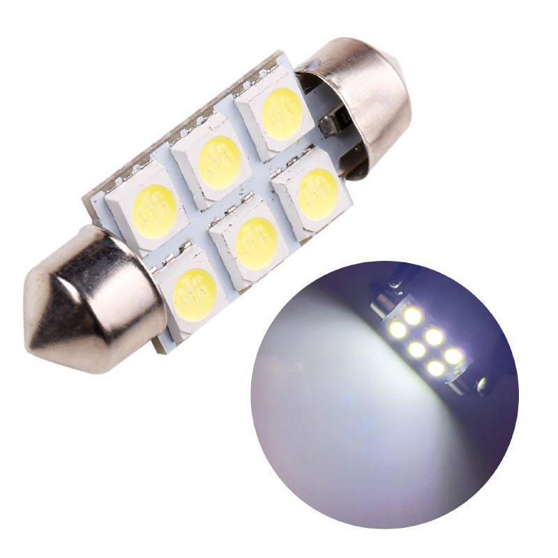 

Автомобильная LED лампа C5W 36мм 12V 6smd 5050 светодиодная, белый цвет света