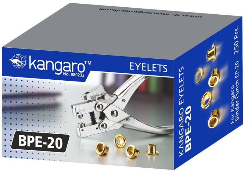 

Люверсы Kangaro BPE 20 для ручного, под яркое золото (250шт. уп.)