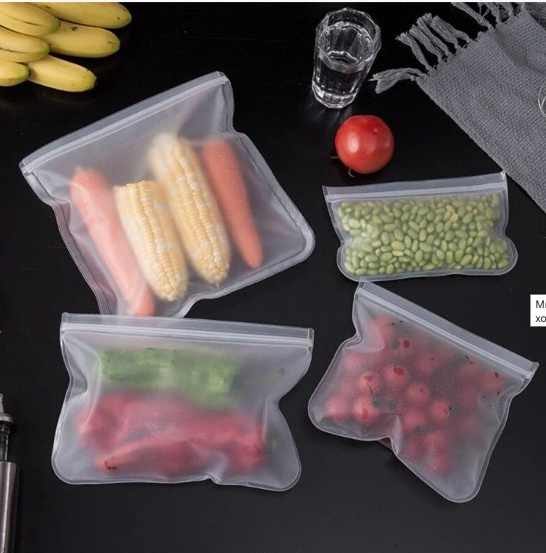 

Пакет для хранения продуктов на застежке 21,5см*18 см, Прозрачный