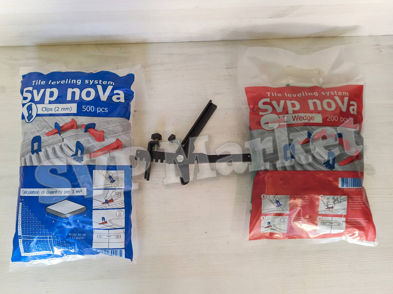 

Комплект свп "SVP-noVa" 500 Зажимт 2 мм + 200 Клин + Инструмент металлический