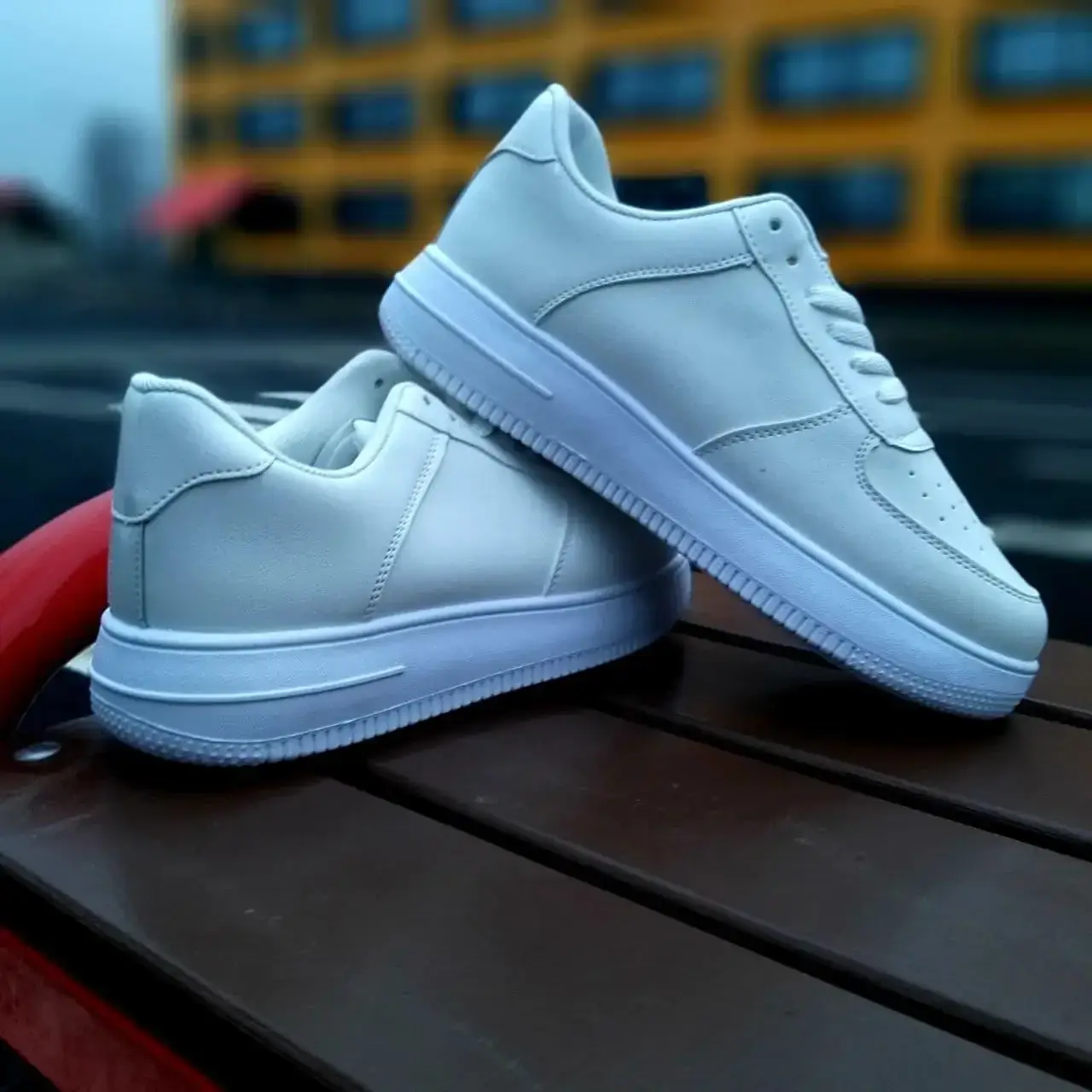

Мужские весенние кроссовки белые в стиле найк Nike Air Force, Черный