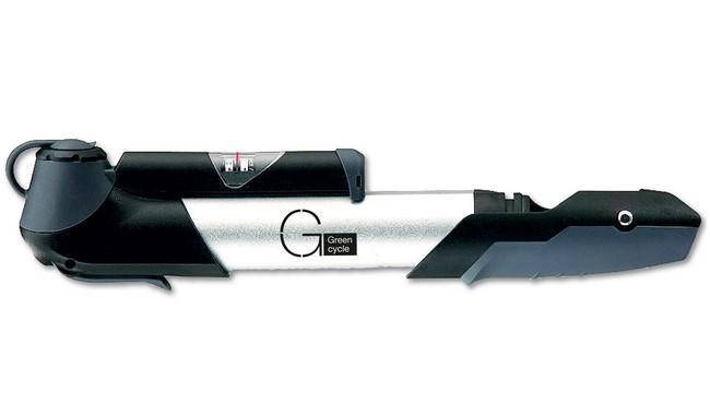 

Мининасос Green Cycle GCP-961A алюминиевый с манометром, presta+schreder, серый