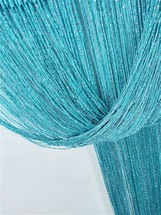 

Шторы нити с люрексом Дождь №201- Бирюзовый