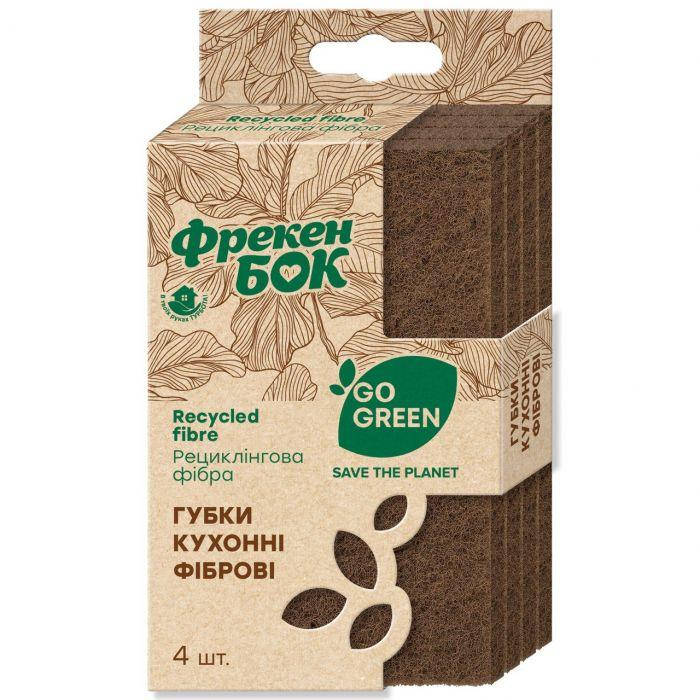 

Губки кухонные фибровые Go Green 4 шт Фрекен БОК, Зелёный