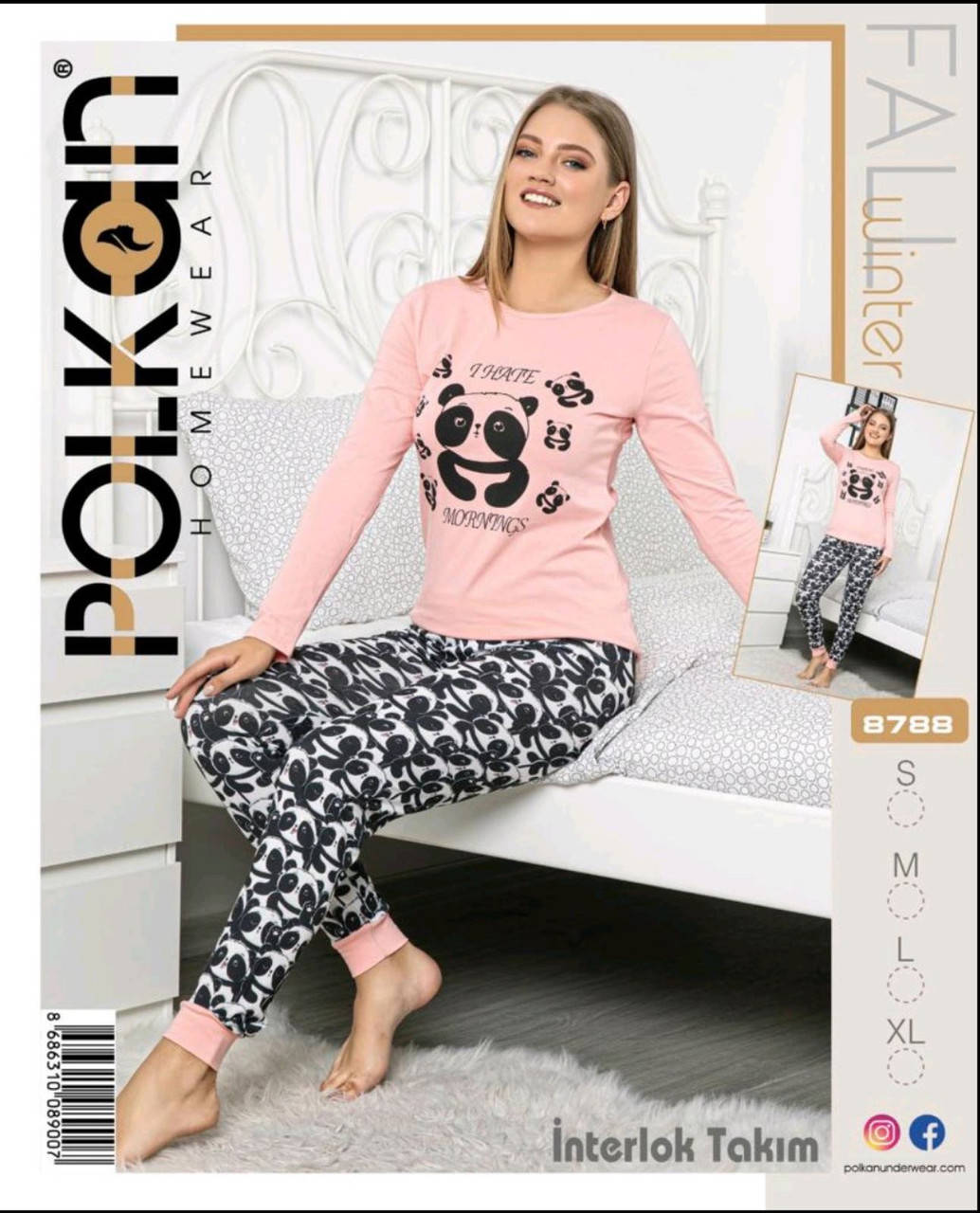 

Пижама женская норма, интерлок, Турция. Размеры: S/M/L/XL