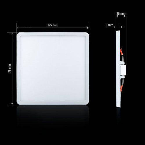 

LED светильник BIOM 18W точечный встраиваемый (ПОДВИЖНЫЕ КЛИПСЫ) 5000К 175*20 под врез от 50 до 165мм квадрат, Белый
