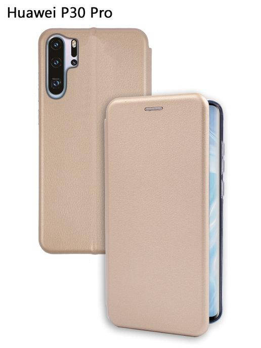 

Чехол-книжка Huawei Honor P30 Pro Золотистый \ чехол-книга Huawei P30 Pro магнитная есть отдел для карты