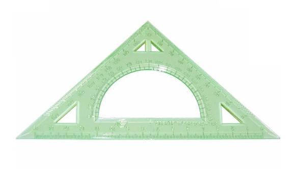 

Треугольник с транспортиром 2 в 1, пластиковый, Разные цвета