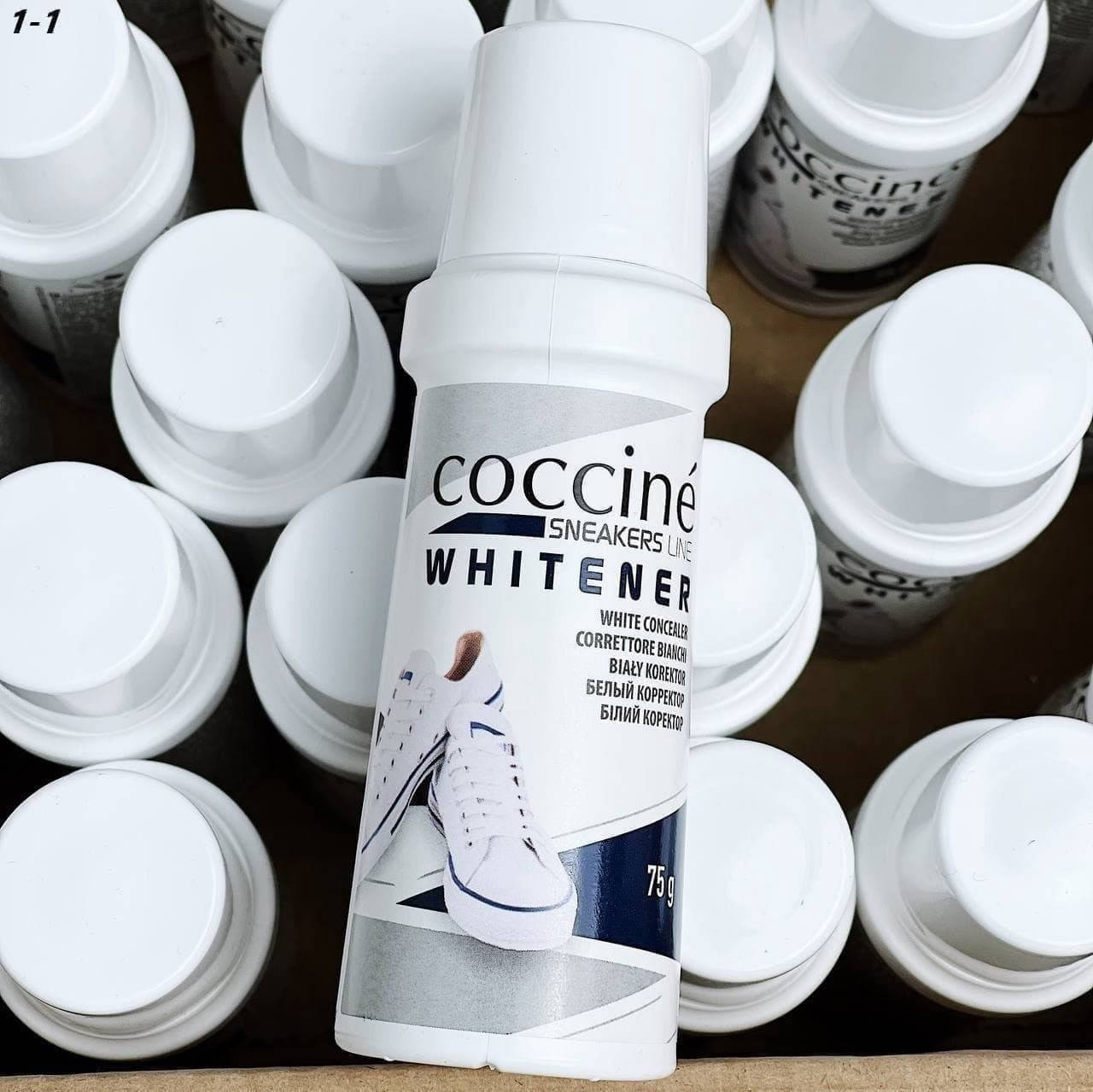 

Біла криюча фарба для взуття. Белая паста для обуви Coccine whitener