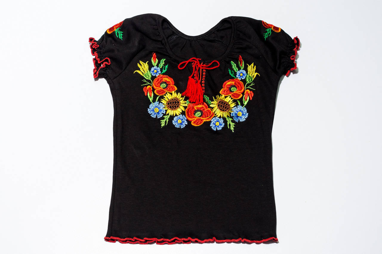 

Вышиванка для девочки с коротким рукавом 28