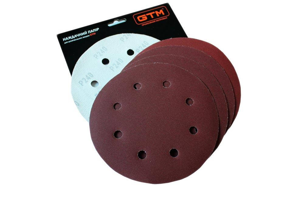 

Круг шлифовальный GTM 180 мм, P-120 на липучке 5 шт (SZS180L P120)