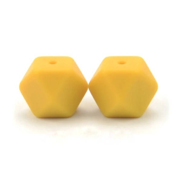 

Гексагон 14 мм бусина силиконовая Горчичный