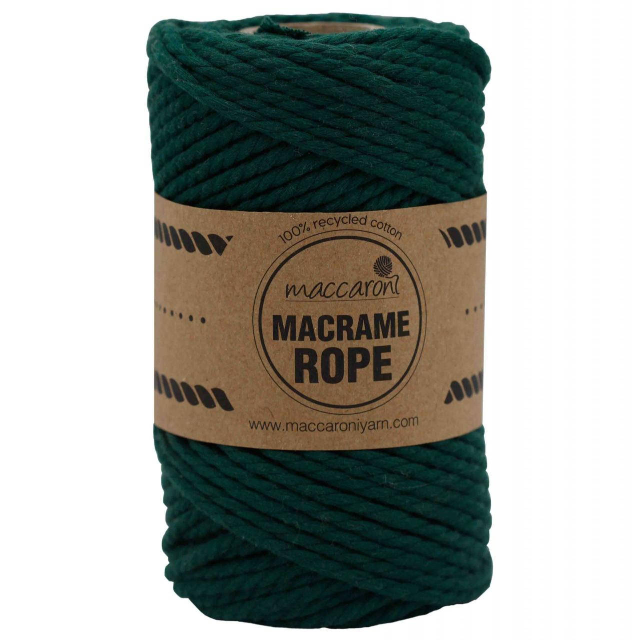

Крученый Хлопковый шнур Macrame Rope Maccaroni 4 мм,изумрудный, Зелёный