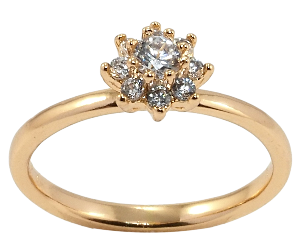 

Кольцо Xuping Позолота 18K "Кристальный цветок" р.17,17.5,18.5,19.5