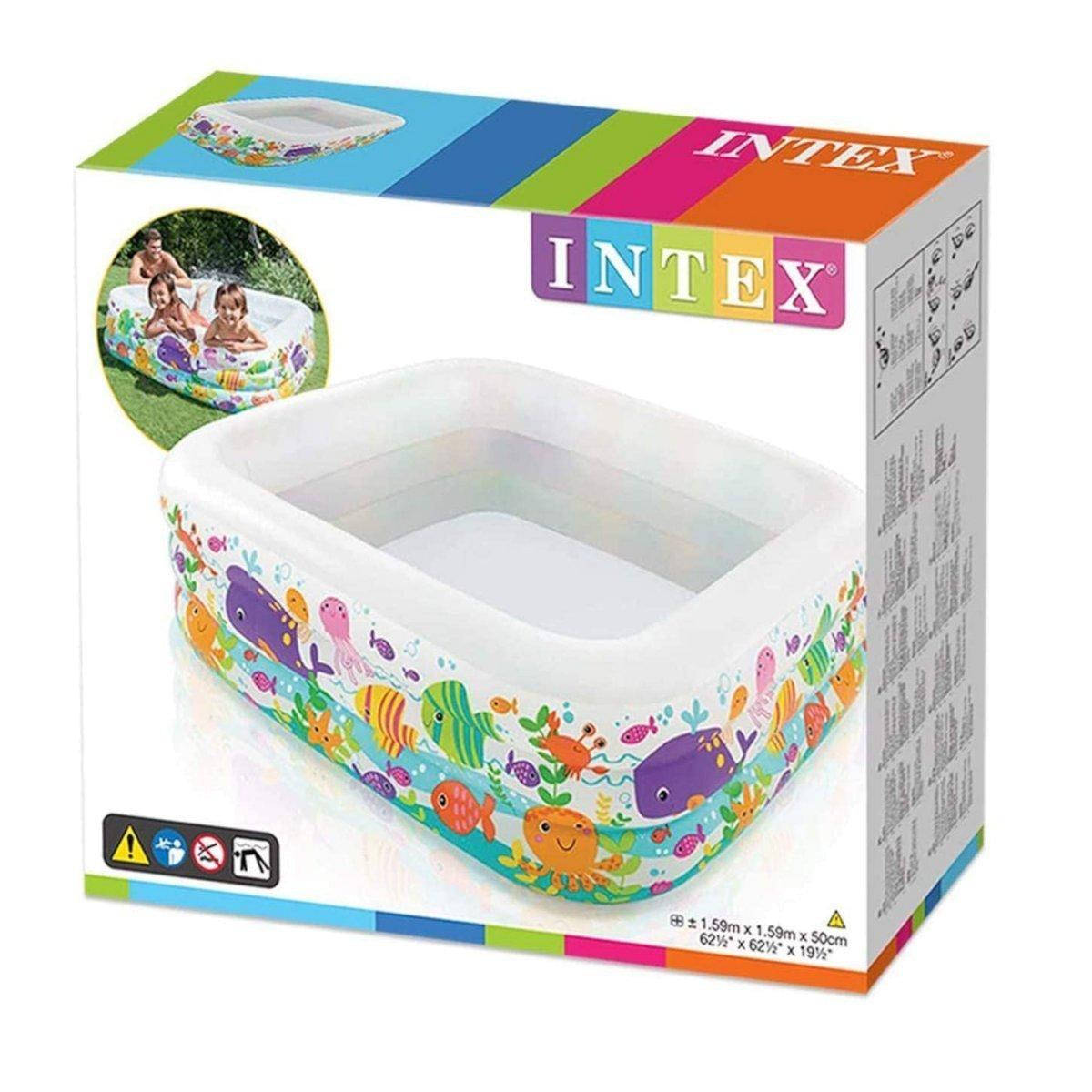 

Надувной бассейн Intex 57471 «Аквариум» , 159 х 159 х 50 см, Голубой