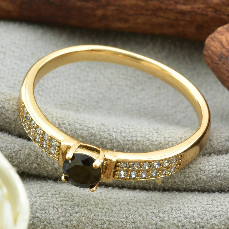 

Кольцо Xuping 15142чер ширина 4 мм белые и черные фианиты позолота 18К размер 20