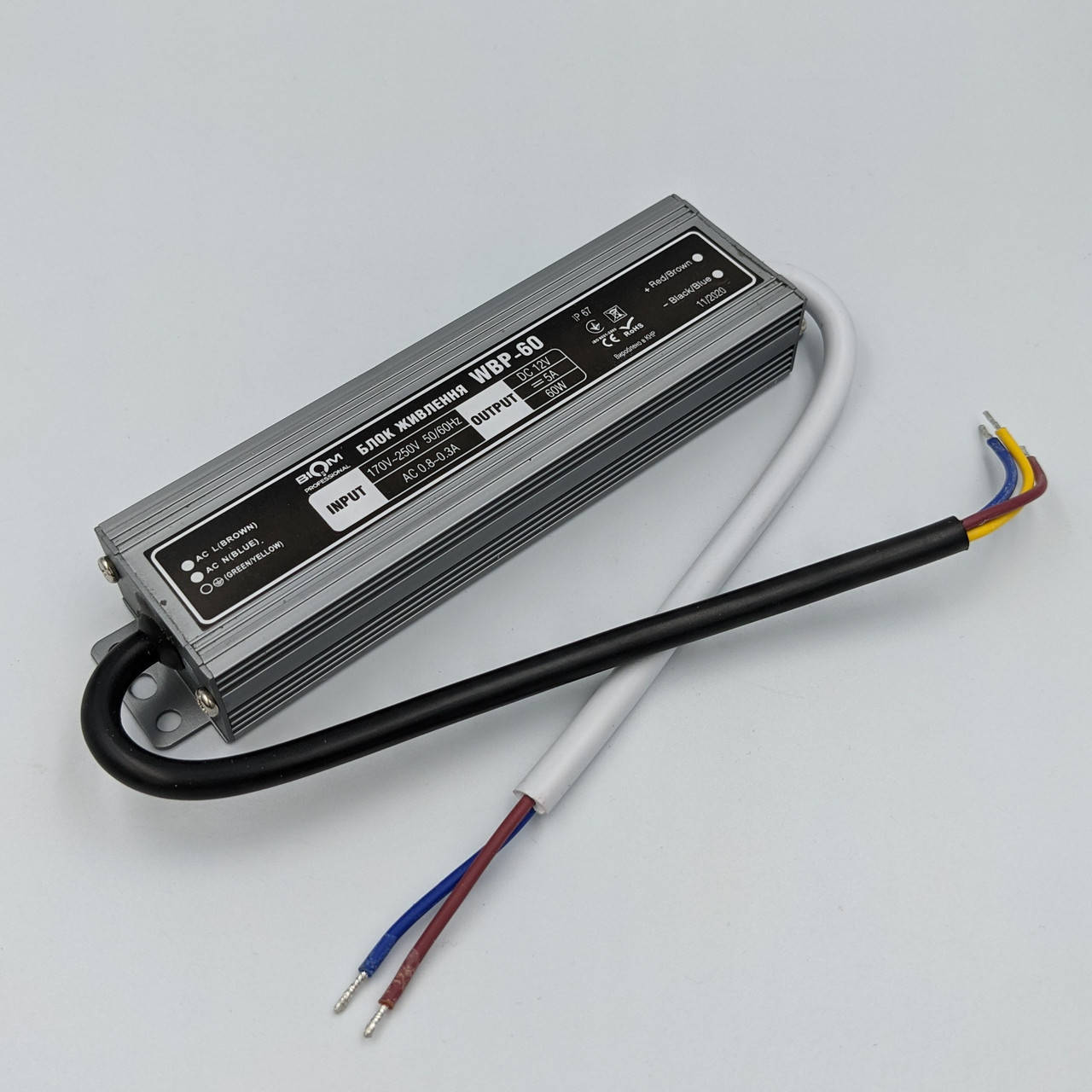 

Блок питания для светодиодных лент BIOM Professional DC12 60W WBP-60 5А герметичный