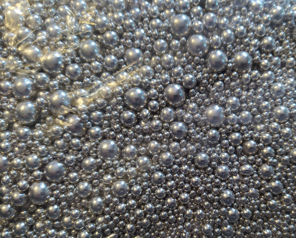 

Посыпка зеркальная серебристая шарики микс 2-7мм 20 г, Серебристый