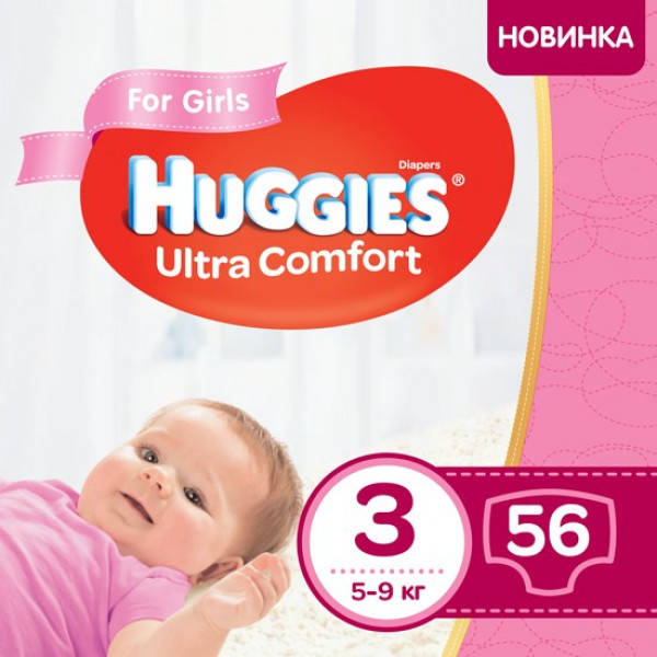 

Подгузники Huggies Ultra Comfort 3 (5 - 9 кг) 56 шт (для девочек)