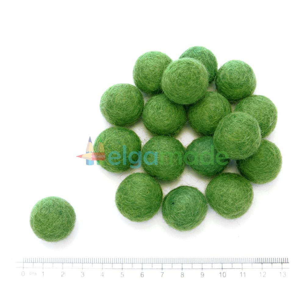 

Шарик из шерсти ЗЕЛЕНЫЙ, 2 см, 1 шт