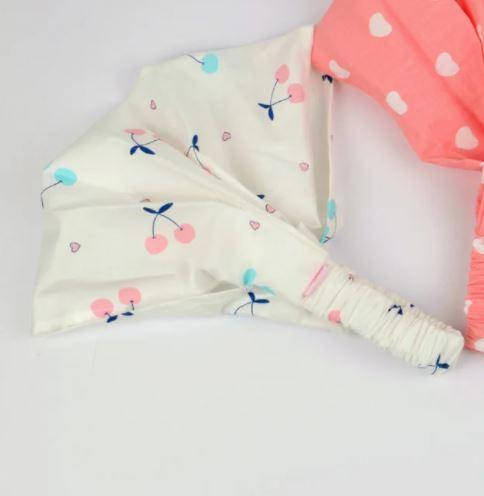 

Бандана детская KiriKiri для девочки ОГ 52-54 см хлопковая на резинке 304-Лето белый с вишенками