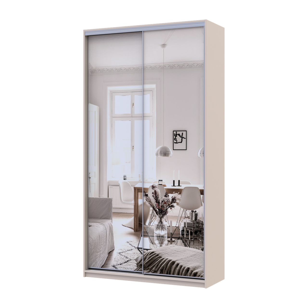 Шафа купе Doros Сіті Лайт Кашемір 2 Дзеркала 120х45х225 (80736344)