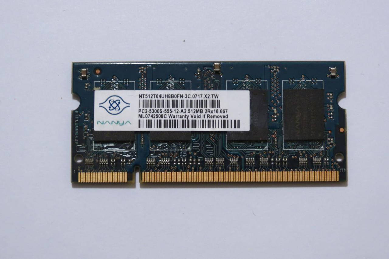 

Оперативная память для ноутбука Sodimm DDR2 512MB, pc5300, 4200 (Разный Бренд...) бу