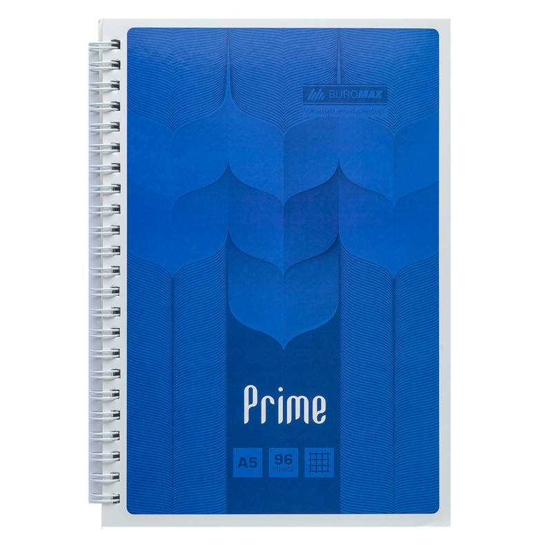 

Записная книга блокнот Buromax PRIME A5 96 л клетка на пружине (BM.24551101-02)