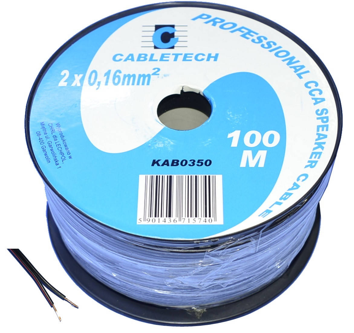 

Кабель аккуст. CCA черный 2х0,16мм.кв. Cabletech KAB0350 бухта-100м