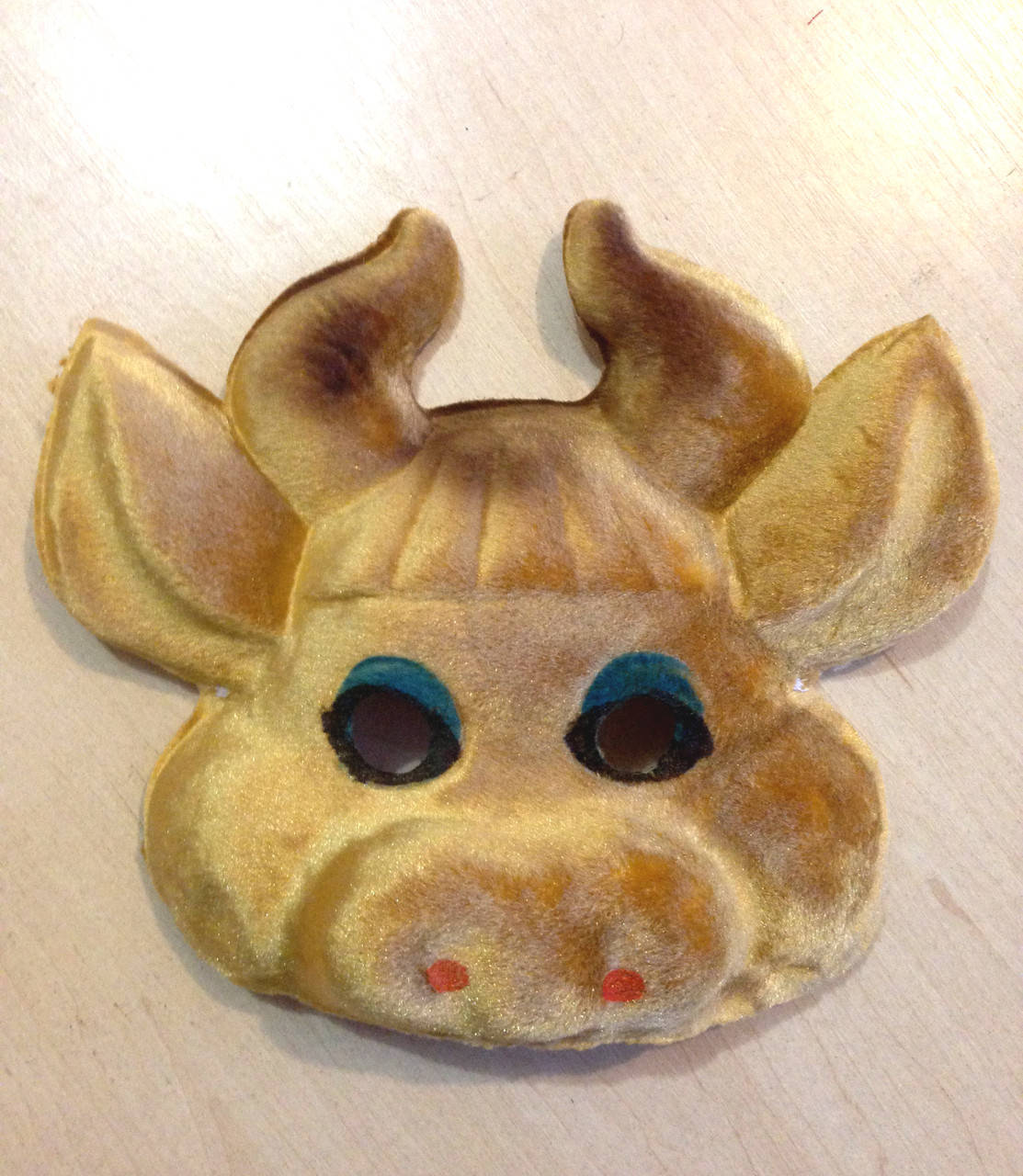 

Украина! Карнавальная детская Масочка Коровка с регулируемой Резинкой, Велюр