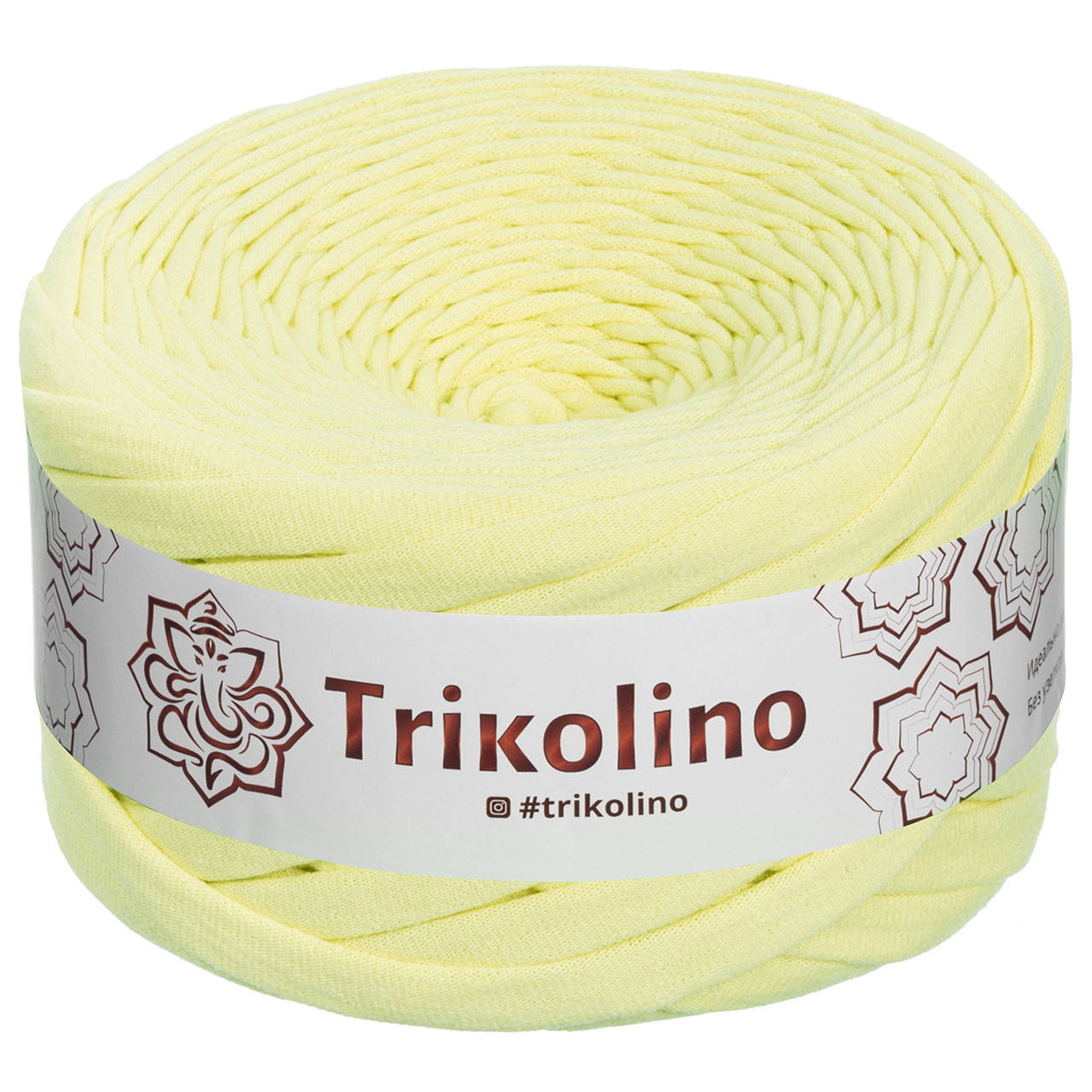 

Трикотажна пряжа Trikolino, ширина нитки 7-9 мм, довжина мотка 50 м., Банановий шейк
