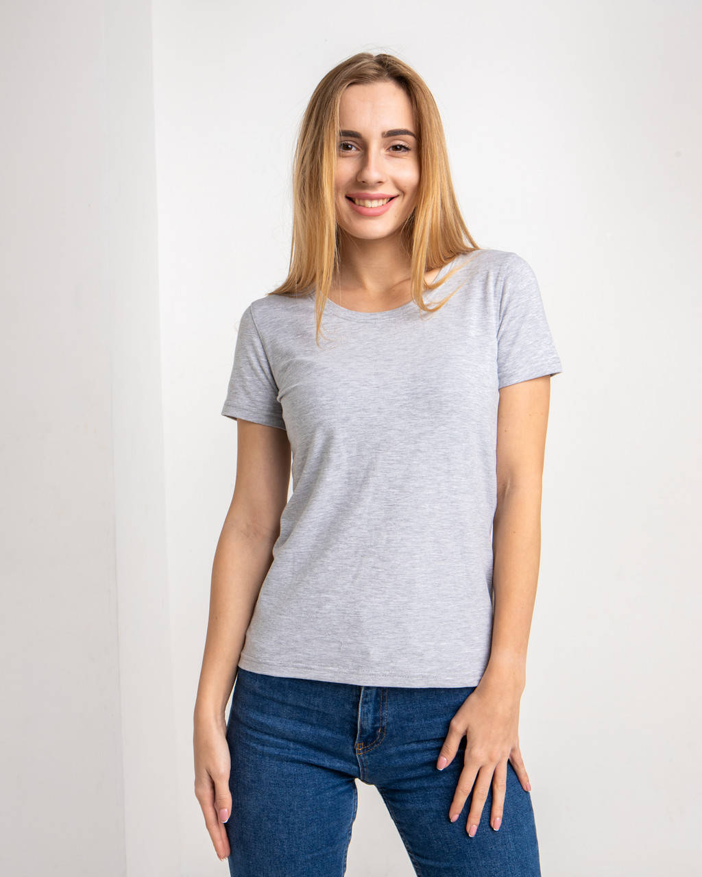 

Футболка женская серая 100% cotton, Серый