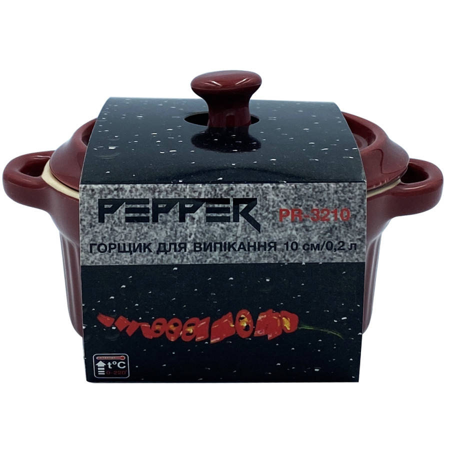 

Кастрюля для запекания PEPPER PR-3210 10 см 200 мл, Красный