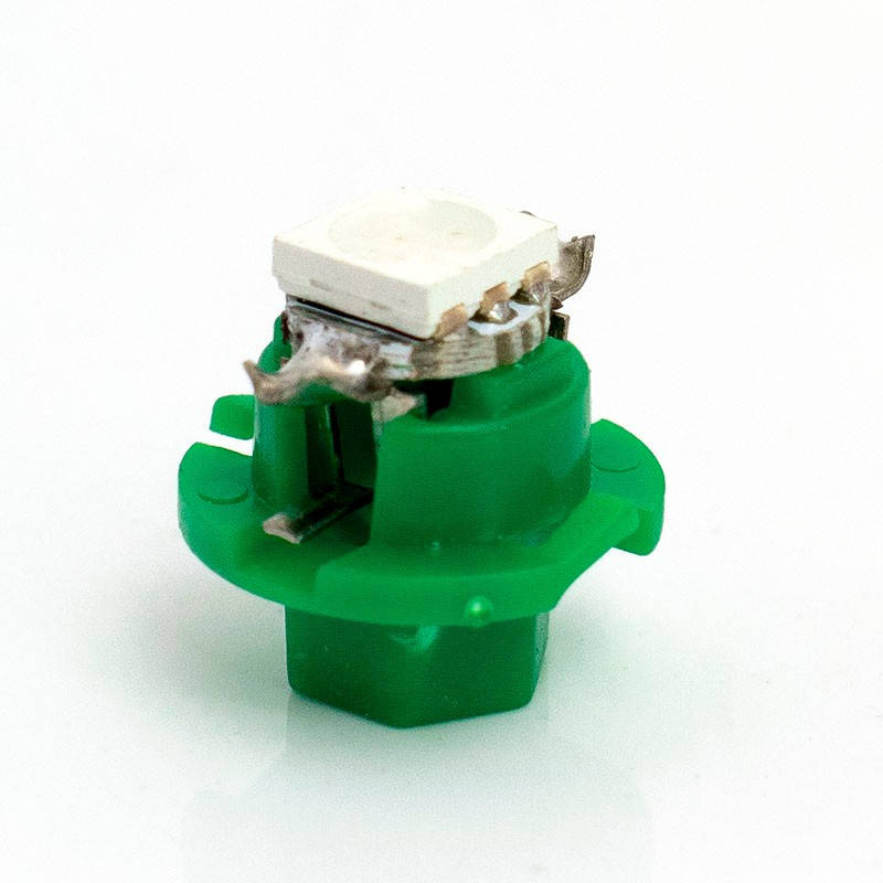 

Led лампы T5 B8.4D 1SMD 5050 (Белый/Синий/Красный/Зеленый) для подсветки приборной панели Зеленый