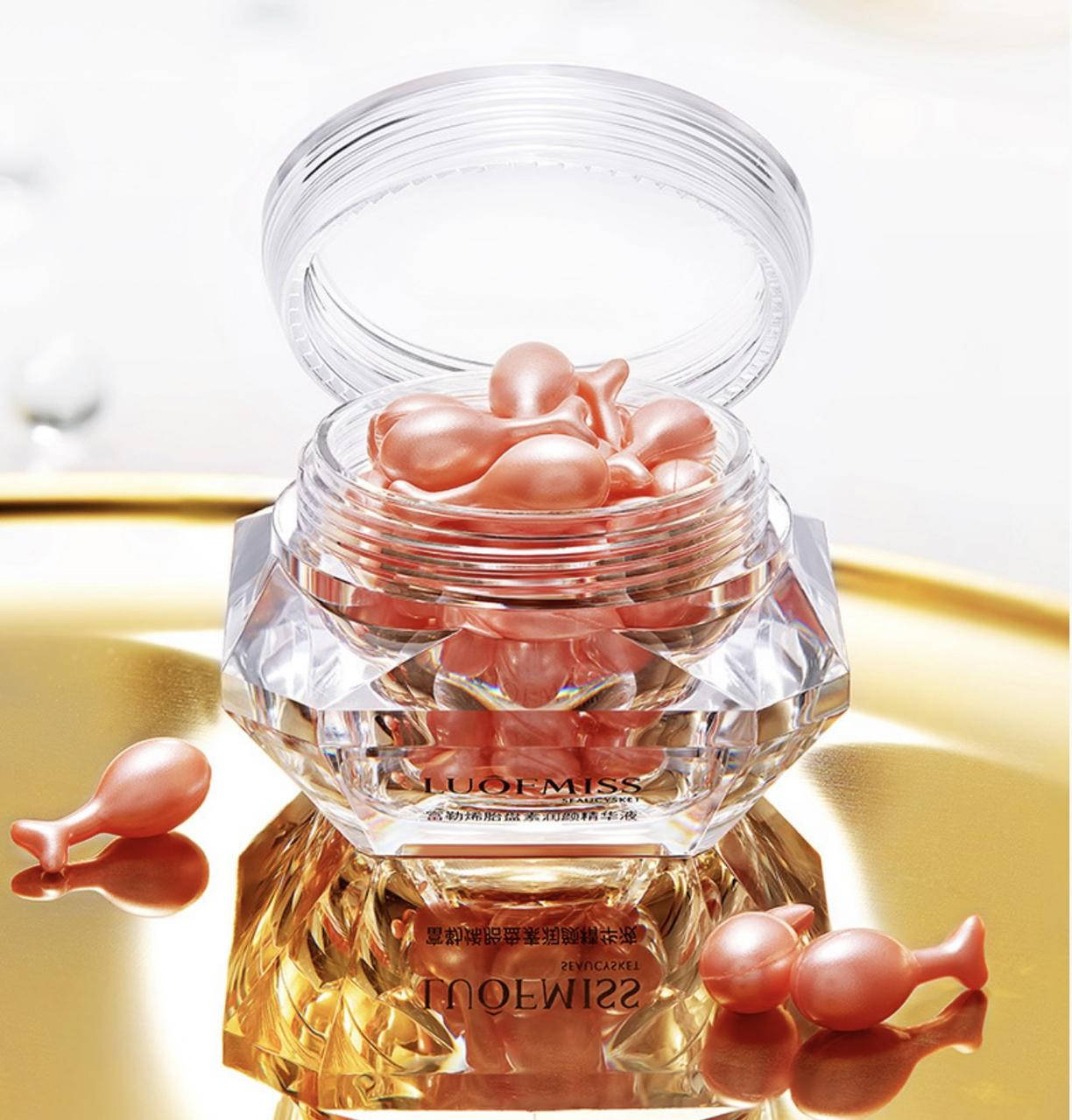 

Сироватка-концентрат для обличчя Luofmiss Fullerene Placente Gold з фулереном 30 капсул