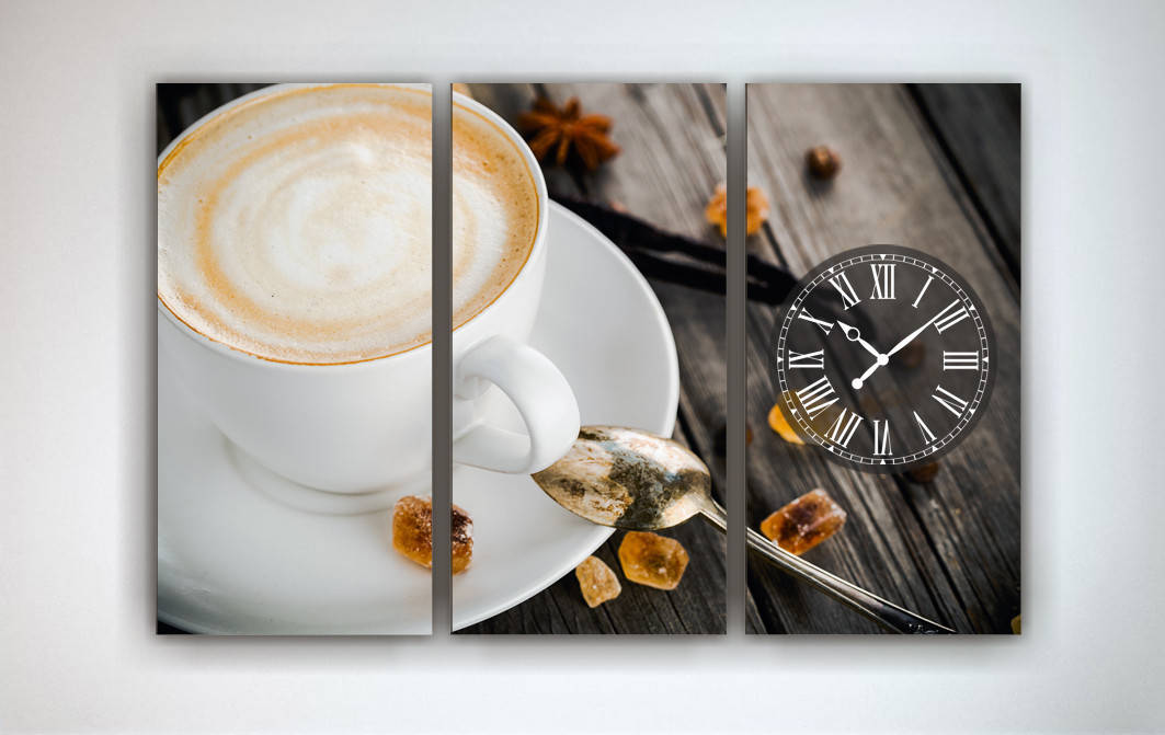 

Модульная картина с часами 3в1